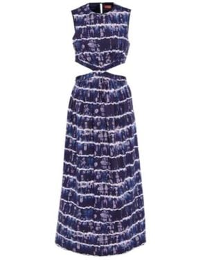 Altuzarra Ashima Cutout Cotton-Blend Midi Dress - Blue