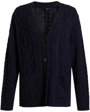 Max Mara Solid-Colored Knit Jacket - Blue
