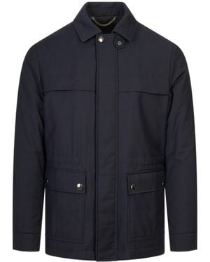 Canali Long-Sleeved Casual Jacket - Blue