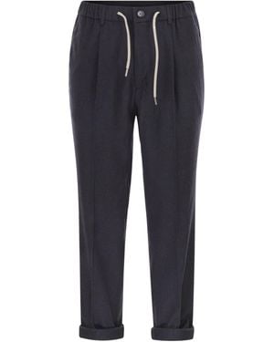 Herno Cashmere And Silk Trousers - Blue