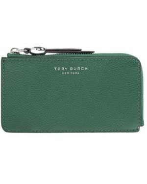 Tory Burch Zip Leather Wallet - Green