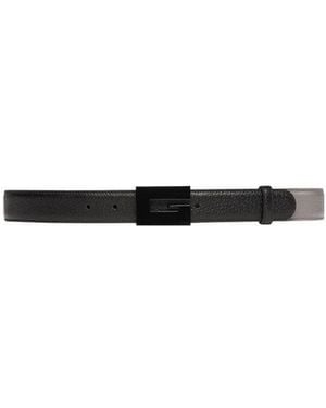 Gucci Square G Two-Color Thin Belt - White