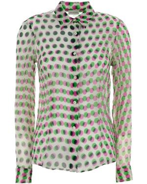 Dries Van Noten Cloudy Printed Chiffon Shirt - Grey