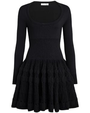 Alaïa Alaïa Ribbed-Knit Mini Dress - Black