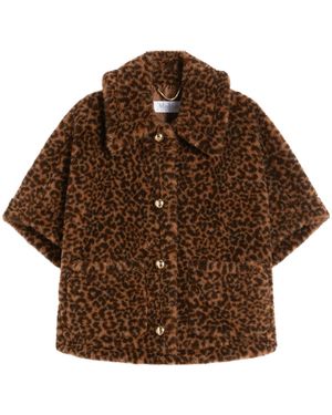 Max Mara Titty Leopard Patterned Button-Up Coat - Brown