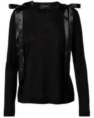 Simone Rocha Bow-Detail Jersey Top - Black