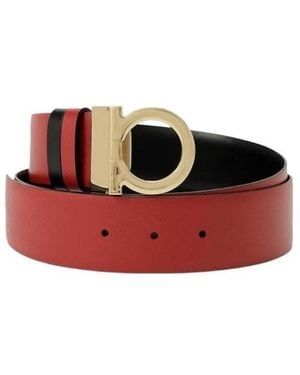 Ferragamo Double-Sided Logo Buckle Belt - Red