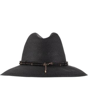 Brunello Cucinelli Embellished Wide-Brim Fedora - Black