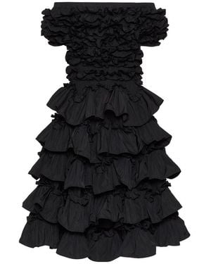 RED Valentino Ruffled Detail Dress - Black