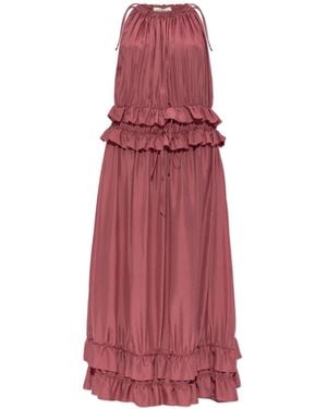 Chloé Silk Dress With Ruffles - Red