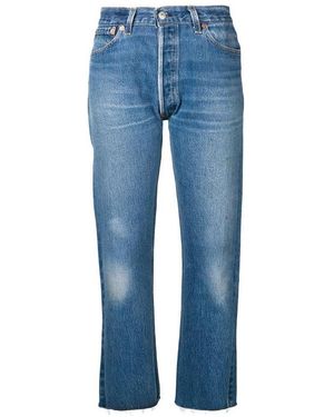 RE/DONE Faded Boyfriend Denim Jeans - Blue