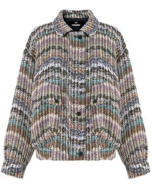 Missoni Oversized Chevron Knitted Jacket - Gray