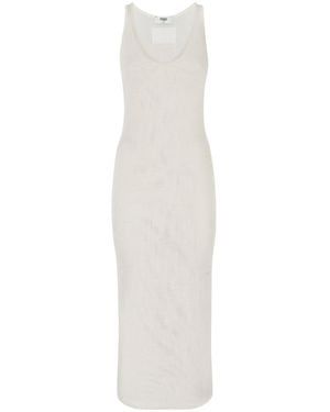 Fendi Mesh Knitted Sleeveless Dress - White