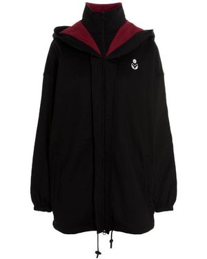 Isabel Marant Logo-Print Hooded Jacket - Black