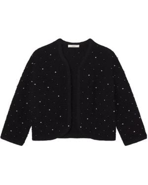 FRAME Beaded Knitted Cardigan - Black