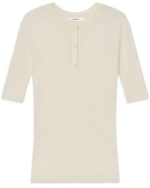 FRAME The Henley Rib Tee - White