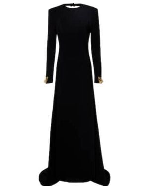 Oscar de la Renta Open-Back Gown - Black