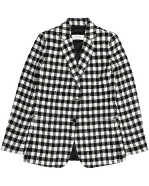 Max Mara Checked Suit Coat - Black