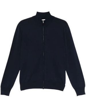 Canali Zip-Up Cardigan - Blue