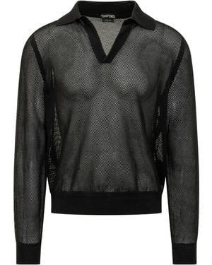 Tom Ford V-Neck Knitted Pullover - Black