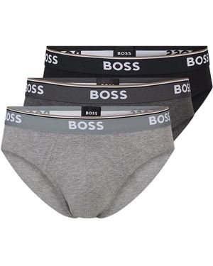 BOSS 3 Pack Cotton Briefs - Grey