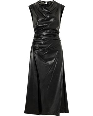 Jonathan Simkhai Draped Glossed Midi Dress - Black