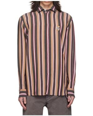 Moschino Striped Teddy Patch Shirt - Multicolor