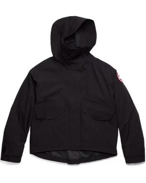 Canada Goose Logo-Patch Hooded Jacket - Blue