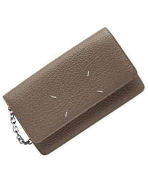 Maison Margiela Four-Stitch Grained Leather Wallet - Brown