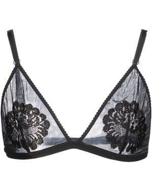 Dolce & Gabbana Soft Lace Triangle Bra - Black