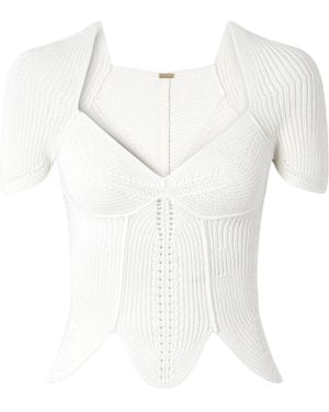 Cult Gaia Eliza Crochet Top - White