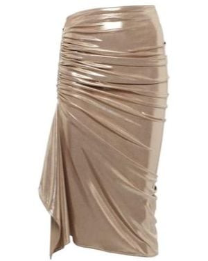 Maticevski Neroli Ruched Midi Skirt - Natural