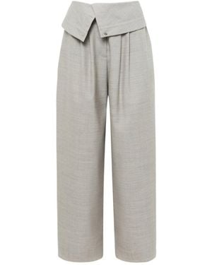 JW Anderson Wrap-Front Pleated Pants - Gray