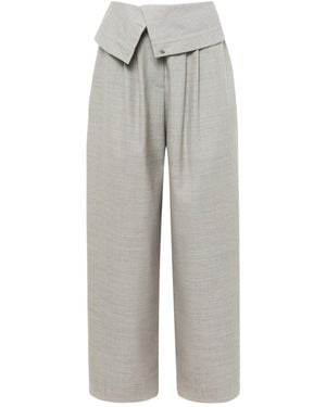 JW Anderson Wrap-Front Pleated Pants - Gray