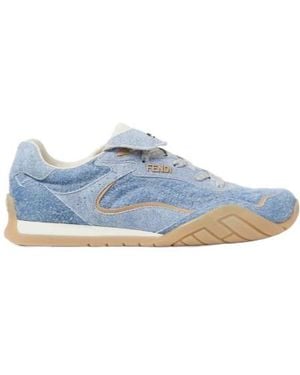 Fendi Lace-Up Fastening Trainers - Blue