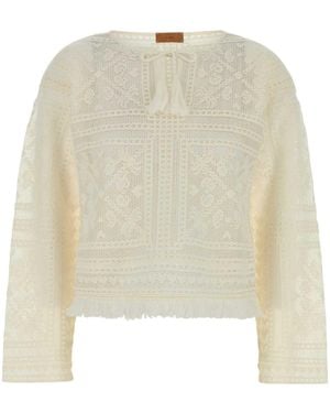 Alanui Kiss By The Book Fringed Shirt - White