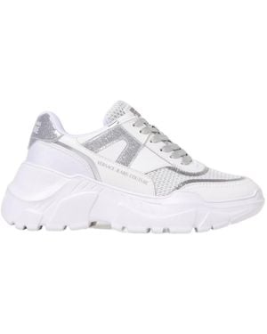 Versace Jeans Couture Glitter-Panelled Chunky Trainers - White