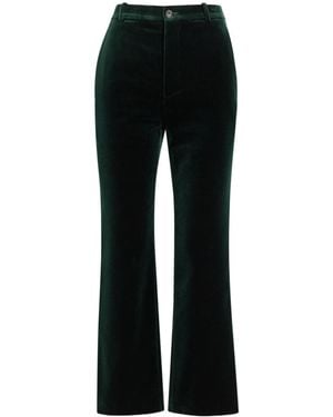 Saint Laurent Straight-Leg Velvet Pants - Black