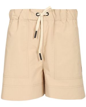 Moncler Grenoble Logo Patch Drawstring Shorts - Natural