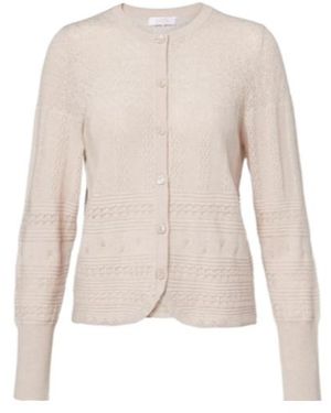 Eres Trio Pointelle Wool And Cashmere Cardigan - Natural