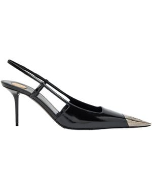 Saint Laurent Jeanne 75 Patent Leather Slingback Court Shoes - Multicolour
