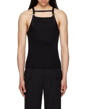 Dion Lee Safety-Harness Ribbed Tank Top - Black