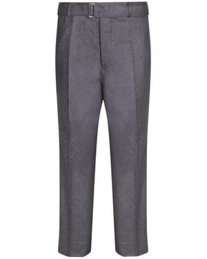 Officine Generale Officine Générale Adjustable Waist Pleated Trousers - Grey