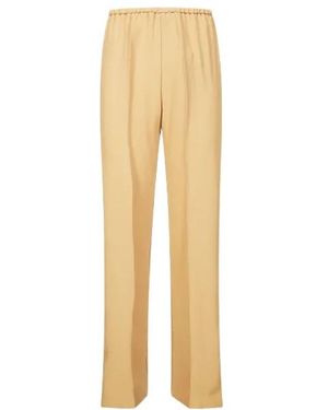 forte_forte Elasticated Side-Slit Trousers - Natural