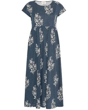 Weekend by Maxmara Long Printed Jersey Dress - Blue