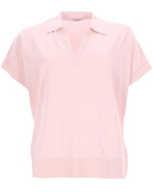 Aspesi Short Sleeve Knitted Top - Pink