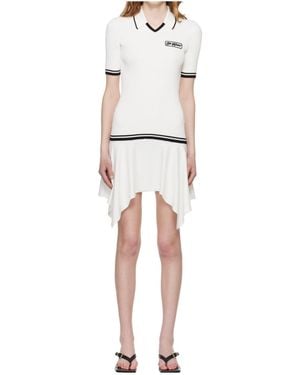 Off-White c/o Virgil Abloh V-Neck Ribbed Mini Dress - White