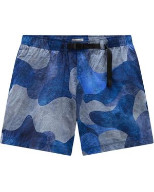 Woolrich Camouflage-Print Track Shorts - Blue