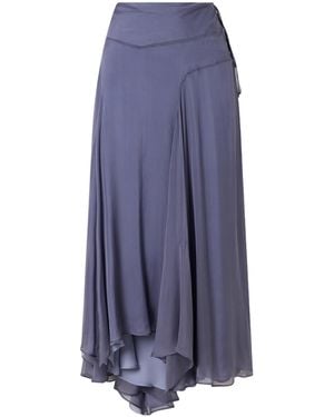 Kallmeyer Alyse Silk-Chiffon Midi Skirt - Blue