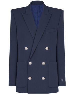 Balmain Grain De Poudre Blazer - Blue